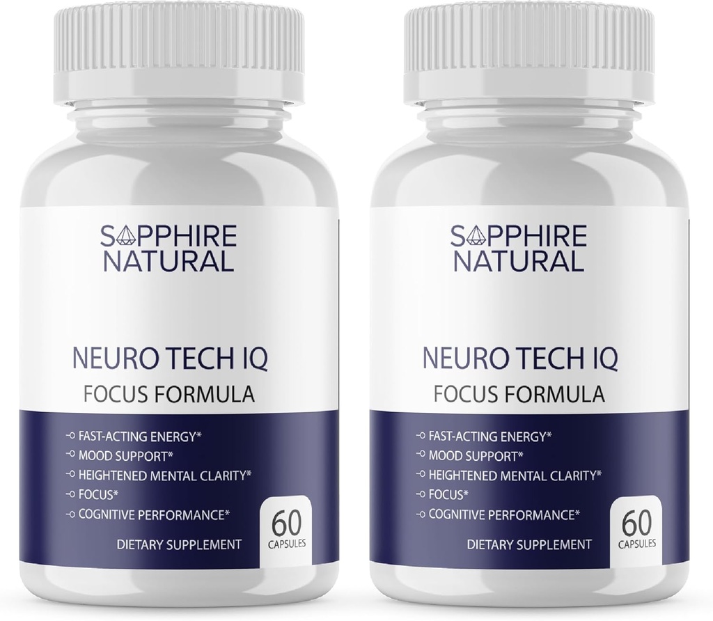 Official... 2 Pack Neuro Tech IQ Brain Supplement - Neurotech Iq Focus Formula Enhancement Pills (120 Capsules) 2