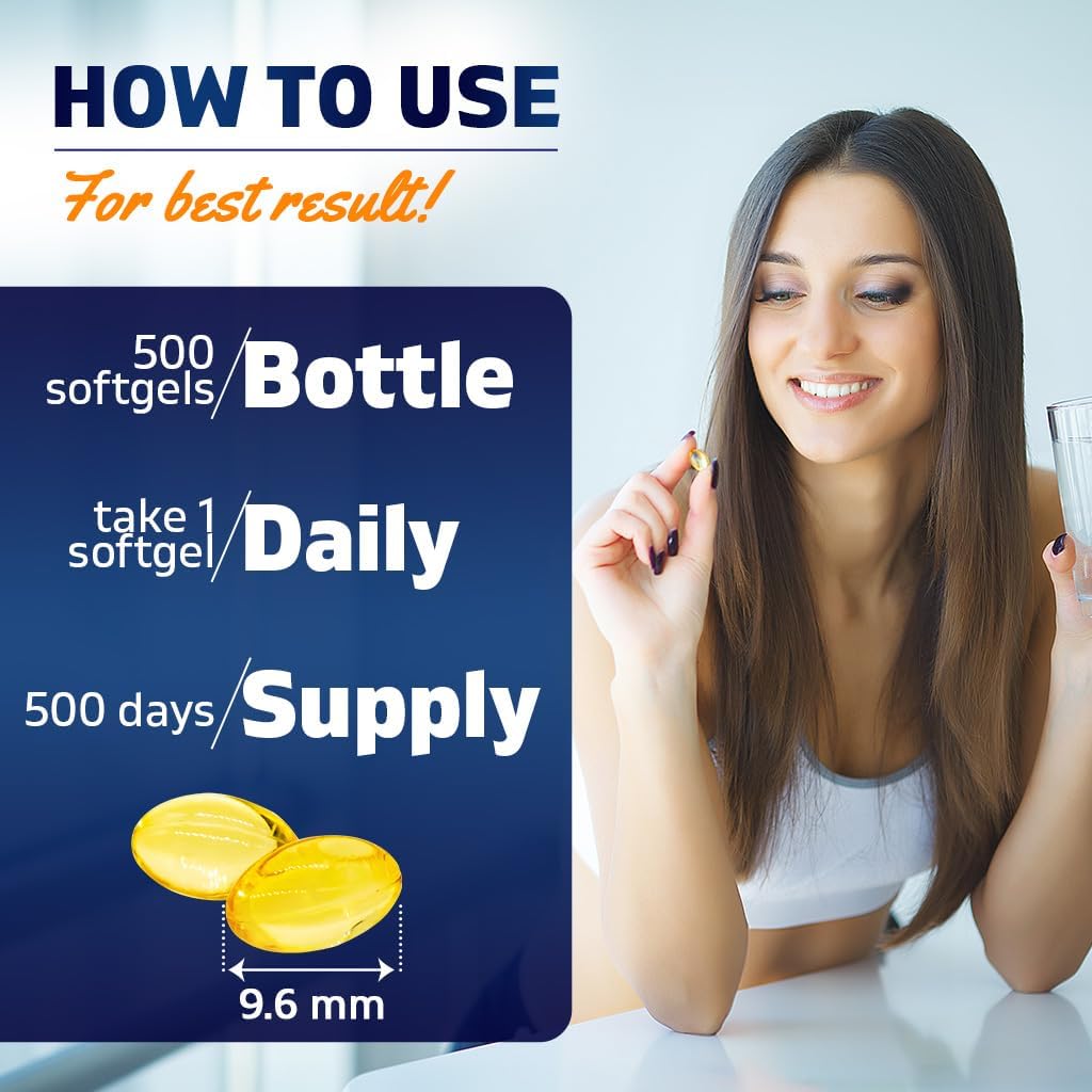 Vitamatic Vitamin D3 5000 IU (125 mcg) – 500 Mini Softgels Olive Oil-Based Formula – Cold-Pressed – 500-Day Supply – Supports Bone, Muscle & Immune Health – Non-GMO & Gluten-Free 4