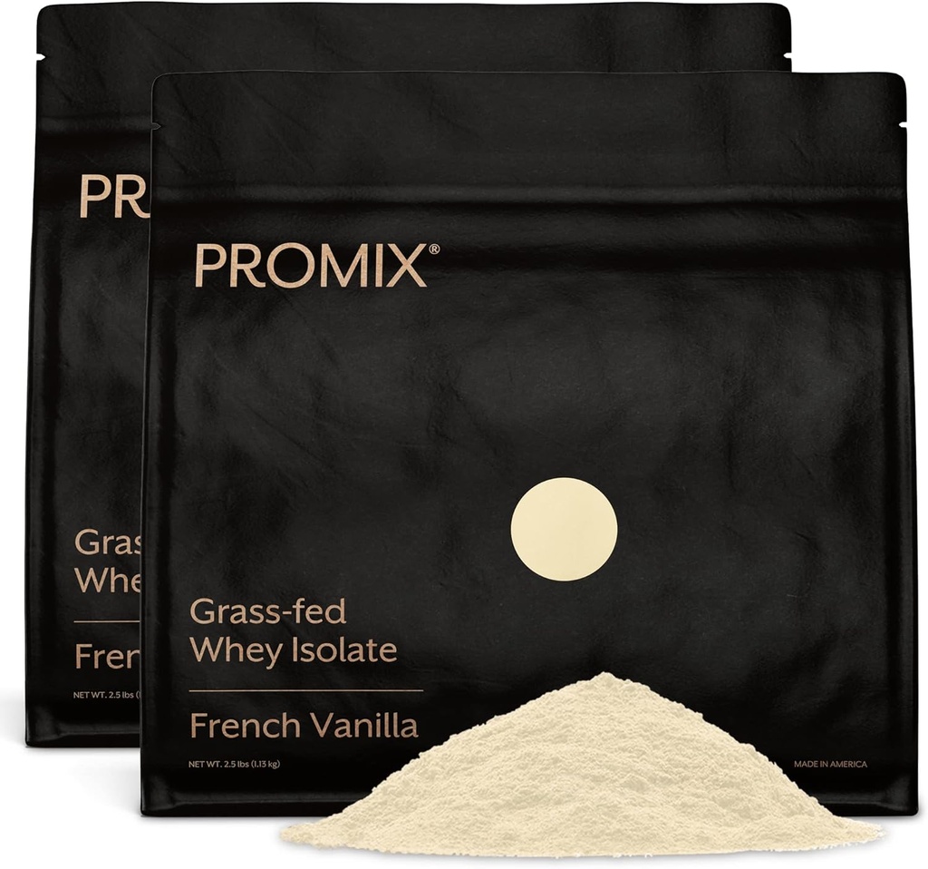 ProMix Nutrition Whey Protein Isolate Powder - Grass-Fed - ­Post Workout Fitness & Nutrition Shakes, Smoothies, Baking & Cooking Recipes - Gluten-Free & Keto-Friendly - Vanilla - 5 Pound (Pack of 2) 2