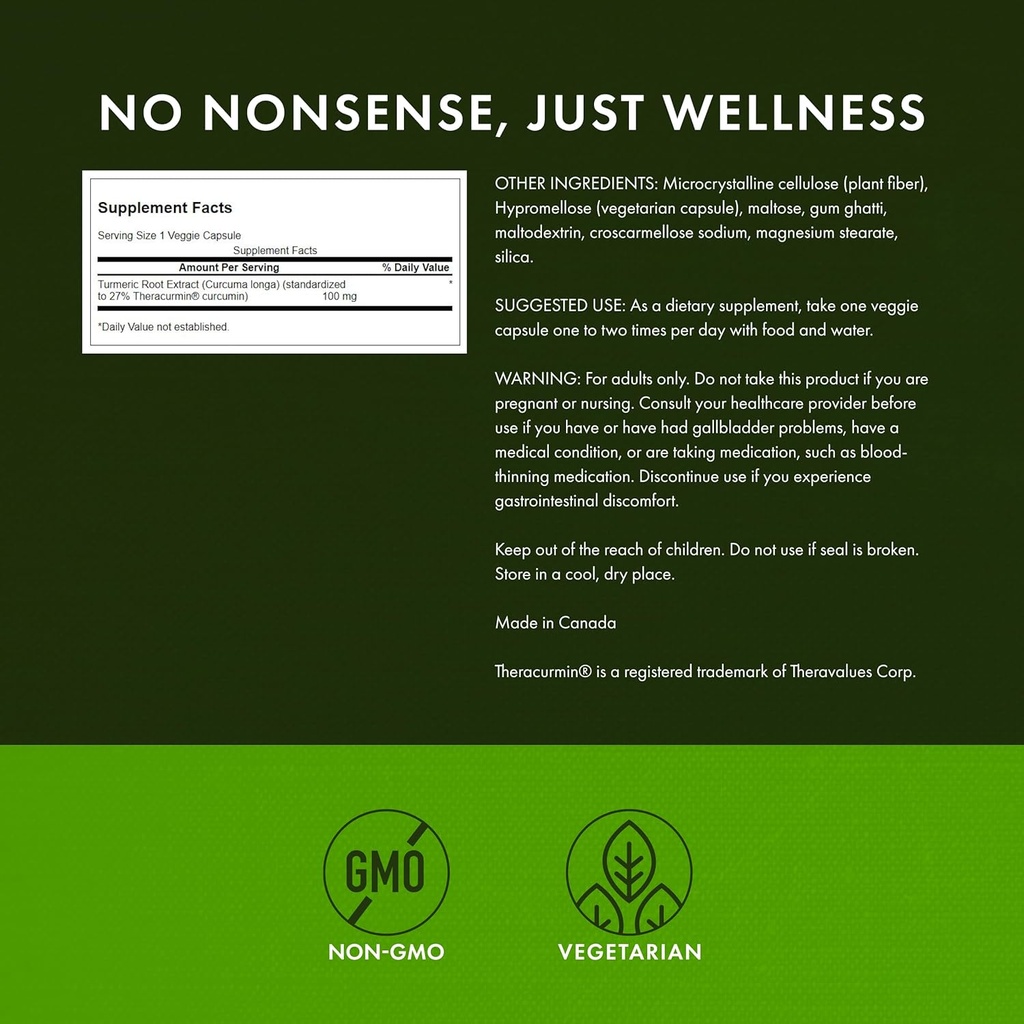 Swanson Theracurmin - Herbal Supplement Supporting Joint Health & Mobility - Formulated for High Absorption - (30 Capsules, 100mg Each) 4