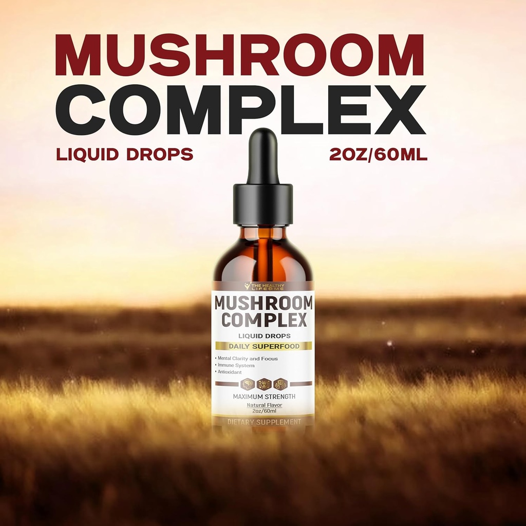 Liquid Mushroom Complex | Herbal Liquid Drops| Mushroom Supplement | Lion's Mane, Reishi, Shiitake, Chaga, Cordyceps, Coriolus Versicolor | NonGMO 2oz - 60 Day Supply 3