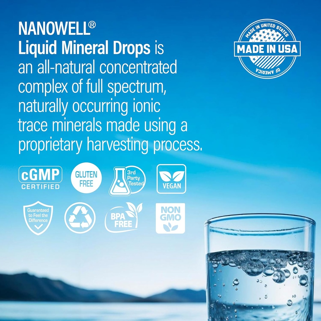 Liquid Mineral Drops - Trace Mineral Supplement | Full Spectrum Minerals | Ionic Liquid Magnesium, Chloride, Potassium | Low Sodium | Energy, Electrolytes | 288 Day Supply, 8 fl oz (Pack of 3) 6