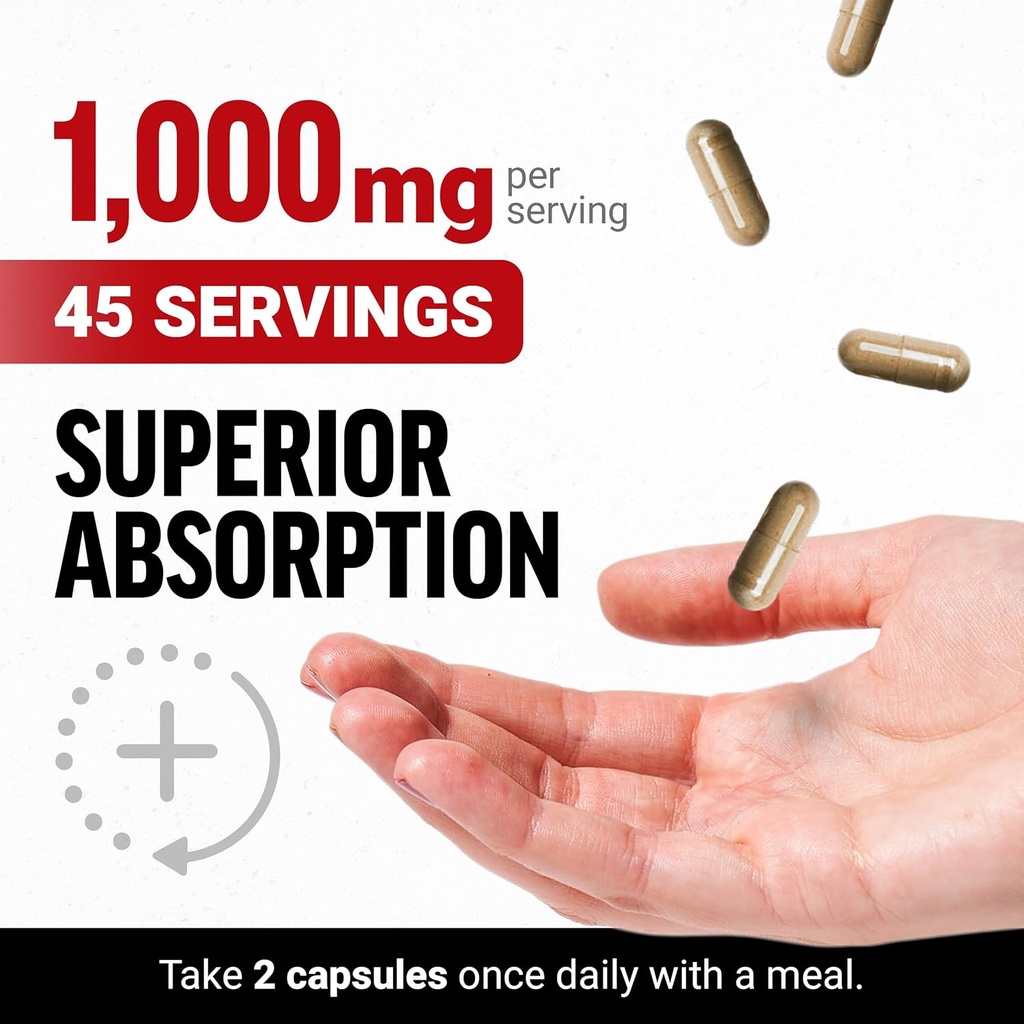 FORCE FACTOR Black Maca Root Supplement for Men, 1000mg Maca Negra Extract for Energy, Hormonal Balance & Vitality, Superior Absorption with BioPerine, 90 Capsules 5