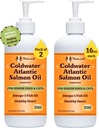 Natural Dog Company Coldwater Atlantic Salmon for Dogs 2 Pack -16oz - Senior Dog Fish Oil Supplement with Omega 3, Easy to Digest, Joint Support, for Multi Dog Famillies, Large Breed Dogs 2