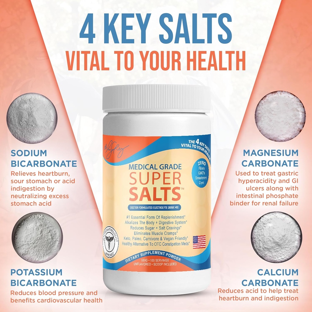 Dr. Liz Cruz Super Salts - Electrolytes, Hydrating Powder w/ Sodium, Magnesium, Calcium, Potassium, Curbs Cravings, No Sugar or Artificial Flavoring 5