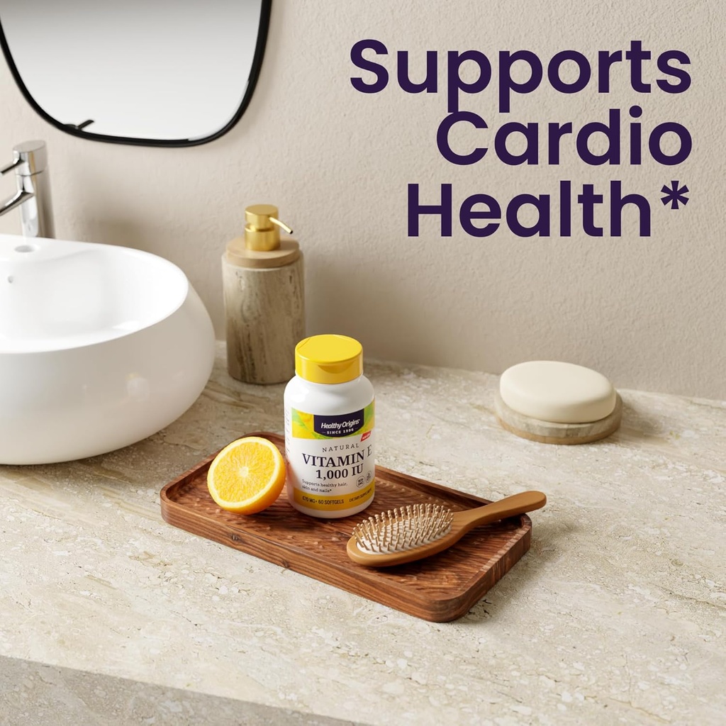 Healthy Origins Vitamin E, 1,000 IU (Natural) Mixed Tocopherols - Vitamin E Supplement - Gluten-Free & Non-GMO Skin, Hair & Nails Vitamin - 120 Softgels 6