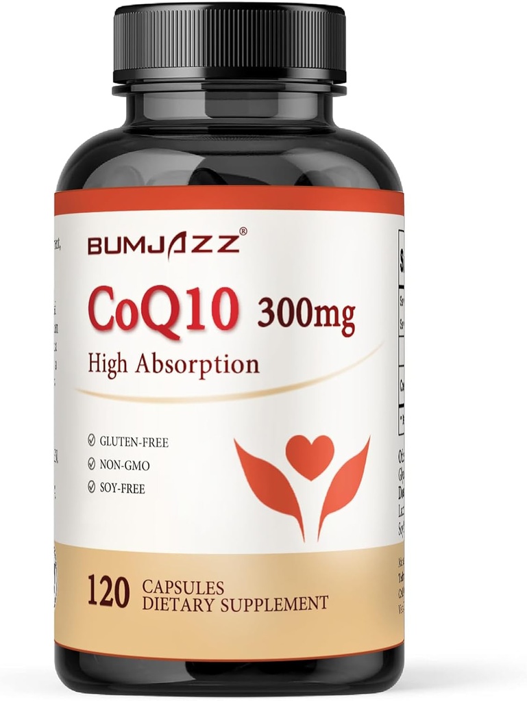 CoQ10 300mg - 120 Capsules - High Absorption - Non-GMO - Gluten-Free - Coenzyme Q10 - CoQ10 Capsules 2