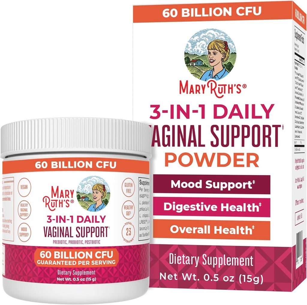 MaryRuth Organics 3-in-1 Probiotics for Women, Clinically Tested, Vaginal Probiotics for Digestive Health & Hormonal Support, Womens Probiotic Powder, Gut Health, 50 Billion CFU, Allergen Free, 0.5 oz 2
