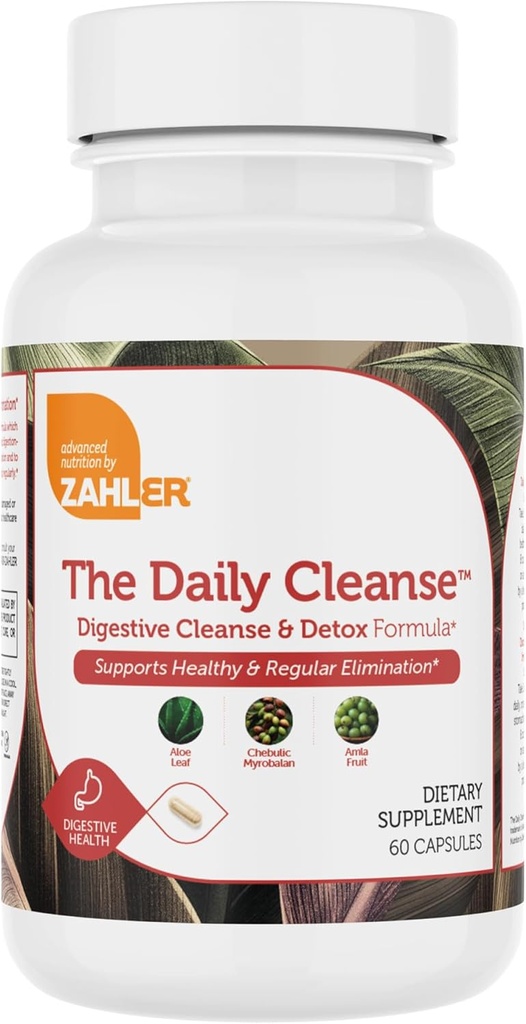 Zahler Daily Cleanse, Digestive Cleanse & Detox Formula, Supports Healthy and Regular Elimination, 60 Capsules. 3