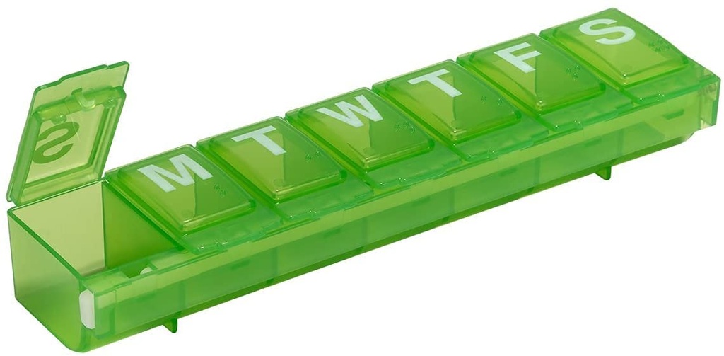 EZY DOSE Weekly (7-Day) Daily Pill Container, Medicine Planner, Vitamin Organizer, Large Locking Compartments Secure Prescription Medication and Prevent Accidental Spilling, Color May Vary, BPA Free 2