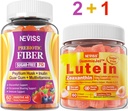 NEVISS Sugar Free Prebiotic Fiber Gummies 120 Counts + Lutein Gummies 60 Counts 2