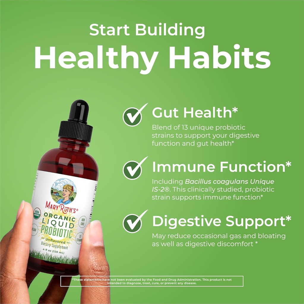 MaryRuth's Vitamin K2+D3 Gummies (Peach Mango & Apricot) & USDA Organic Probiotic Drops | Clean Label Project Verified® | Vitamins for Joint Support, & Overall Health | Vegan, Non-GMO, Gluten Free 4