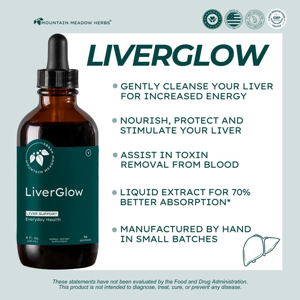 Mountain Meadow Liver Glow (Original Formula), Advanced Detoxifier and Regenerator to Support Liver Health and Function - 4 oz - for a Happy Liver 3
