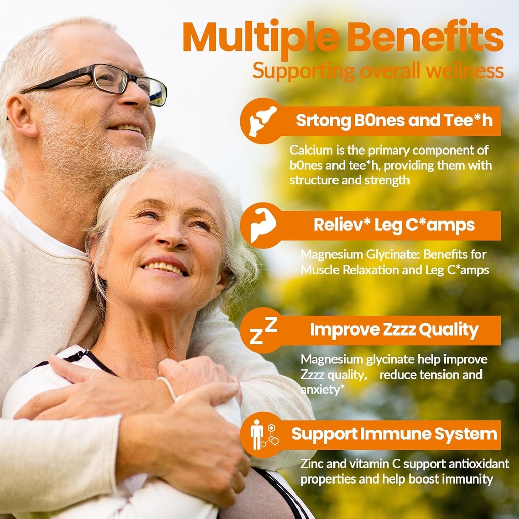 Calcium Magnesium Zinc Gummies for Adult: 1200mg Calcium Citrate with Vitamin D3 K3 - Natural Organic Sugar Free High Absorption Supplement for Women Men Kids(120Count) 4