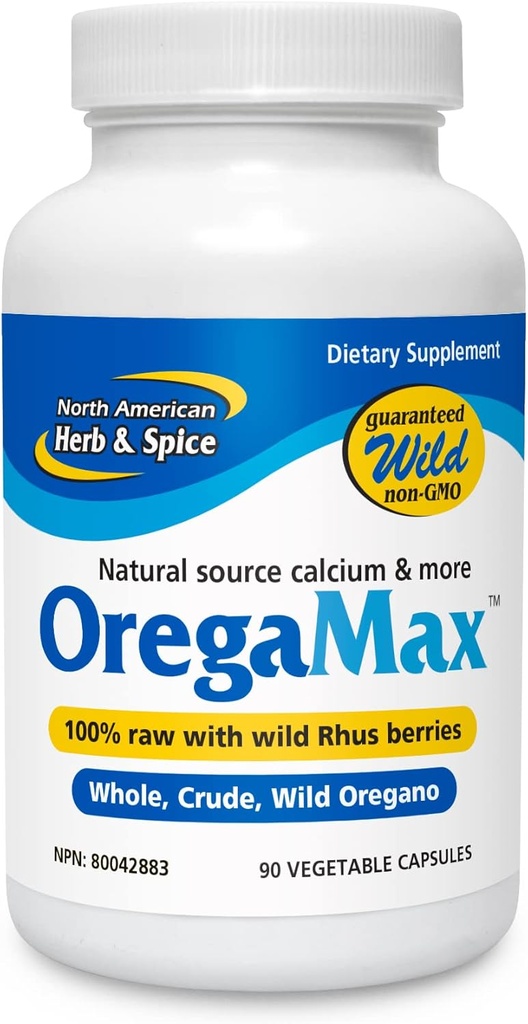 NORTH AMERICAN HERB & SPICE OregaMax - 90 Vegi Capsules - Healthy Digestive & Immune Support - Oreganol P73 Oregano Oil Supplement with Garlic & Onion - Non-GMO - 90 Servings 2
