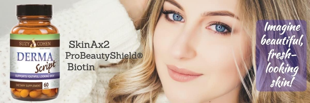 Script Essentials DermaScript Clear Skin Probiotic- Skin Care Routine Supplement - Biotin Face Supplemnt - Fights Acne, Dryness, Irritation and Rashes (60 Capsules) 6