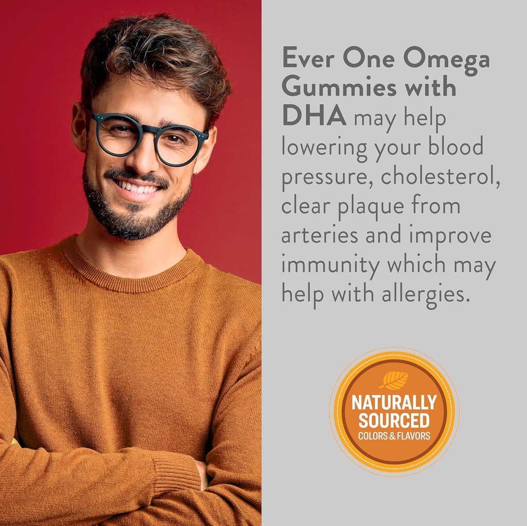 Omega Fish Oil Gummies for Adults and Teens with DHA - Support Brain and Cardiovascular Health Supplement - Vegan, Gelatin Free, GMO Free - Delicious Orange and Lemon Flavored with Omega 3, 6, and 9 4