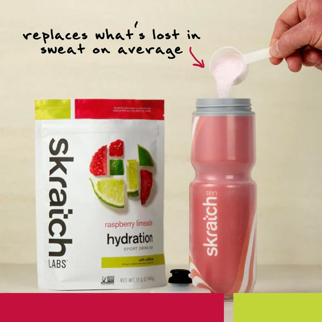Skratch Labs Hydration Powder | Sport Drink Mix | Electrolytes Powder for Exercise, Endurance, and Performance | Raspberry Limeade with Caffeine | 20 Servings | Non-GMO, Vegan, Kosher 5