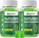 2 Pack Sea Moss Gummies - 120 Vegan Irish Moss Gummy Bears - Made with Natural & Organic Sea Moss Gel, Bladderwrack & Burdock Root - Seamoss Supplement for Energy, Immune Support 2