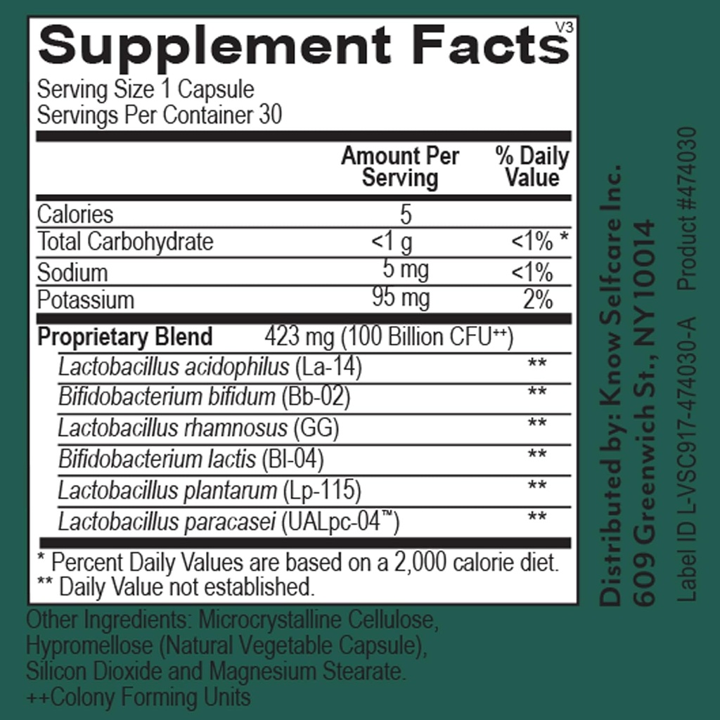 Veracity Metabolic Defense Probiotic Supplement - Probiotics for Women & Men Digestive Health, Hormone Balance, Immune, Brain &Skin Care Support for Puberty to Menopause - 6 Strains - 30 Capsules 6