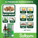Satoomi 13in1 Black Walnut Liquid Drops with Wormwood, Cloves, Vitamin B6, Vitamin C, Vitamin D, Senna, Cascara Sagrada and 5 More - 2 Fl Oz for 60 Days - Berry Mix Flavor 4