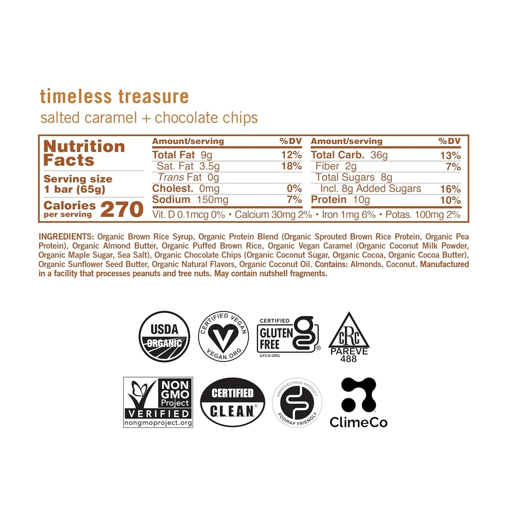 GoMacro MacroBar Organic Vegan Protein Bars - Salted Caramel + Chocolate Chips (2.3 Ounce Bars, 12 Count) 3