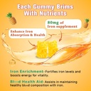 2 Pack Iron Gummies for Women & Men - Vegan Iron Supplement for Anemia & Iron Deficiency, with Vitamin B12, Vitamin C, Zinc, Folate - Energy Boost, Sugar-Free, Pineapple Flavor, 120 Count 3