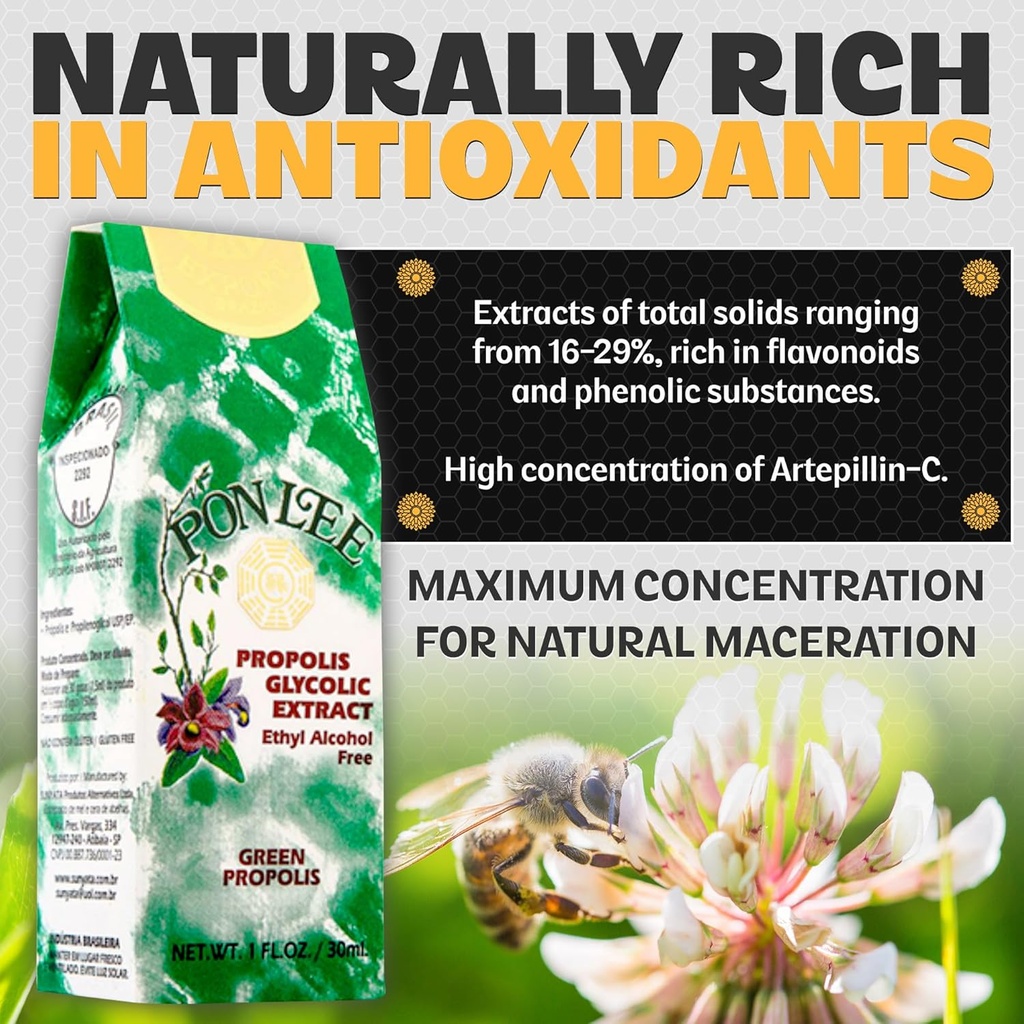 Pon Lee Brazil Green Bee Propolis Liquid Extract No Alcohol 30ML 1 Pack 3