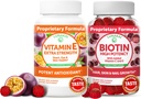Lunakai Vitamin E and Biotin Gummies Bundle - 3000 mcg Gummies for Adults Energy Support and Bone Health - Vitamins for Hair, Skin and Youthful Appearance 2