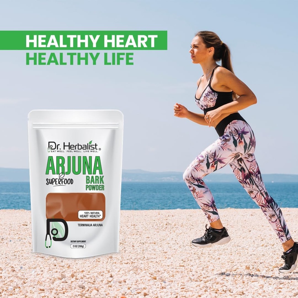 DR Herbalist Arjuna Powder - 200g - 100% Herbal, Natural & Authentic - Herbal Powder for Heart Health - Resealable Pouch 5