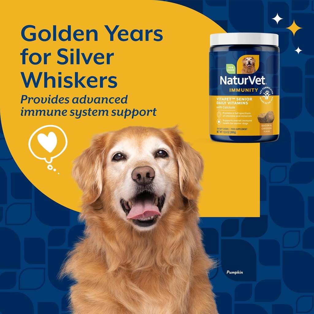 NaturVet VitaPet Senior Daily Vitamin Dog Supplements Plus Glucosamine – Includes Full-Spectrum Vitamins, Minerals – Joint Support for Older, Active Dogs – 120 Ct. Soft Chews 4