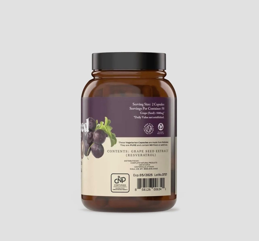 USDA Organic Grape Seed Capsules, 520MG, Supports Circulation & Cholesterol Levels 4
