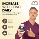 Cancer Sciences Chaga Wellness Mushrooms Supplement, USDA Certified Organic Mushroom Extract, Extra Strength 1,500 mg, High Potency 40% Beta-Glucans, Immune Support, Gut Health, Antioxidant, 120 Caps 3