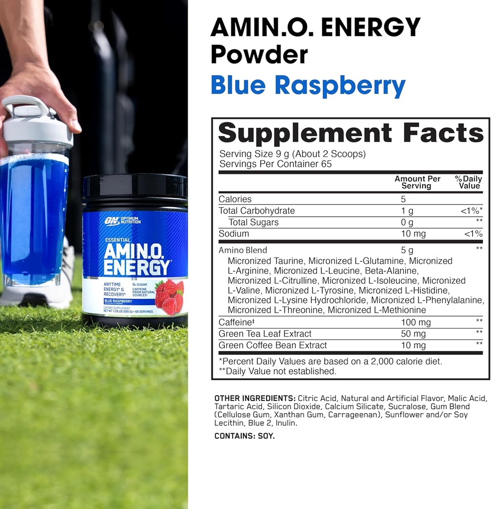 Optimum Nutrition Amino Energy - Pre Workout with Green Tea, BCAA, Amino Acids, Keto Friendly, Green Coffee Extract, Energy Powder - Wild Berry, 30 Servings (Packaging May Vary) 4