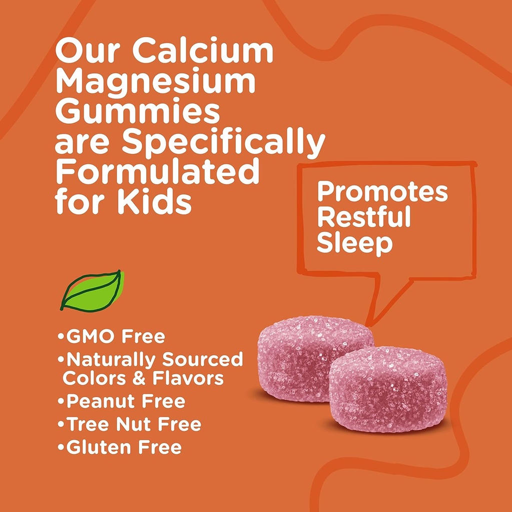 VITEEY Kids Calcium Gummies + Vitamin D3 & Magnesium Citrate for Kids and Teens - Supports Bone Health, Immune Support, Energy & Muscle Function - Gluten Free, GMO Free - Tasty Chewable Fruit Flavored 6