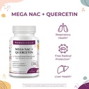 Body Kitchen Mega NAC (N-Acetyl Cysteine) 600 mg with Quercetin, Supports Respiratory Health and Immune Function and Promotes Liver and Kidney Detox, Veggie Caps, (Pack of 3) 3