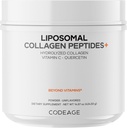 Codeage Liposomal Collagen Peptides Powder + Vitamin C & Quercetin, Phospholipid Complex, Grass-Fed Pasture-Raised Hydrolyzed Collagen Type I & III Supplement All-in-One, Non-GMO, 14.97 oz 2