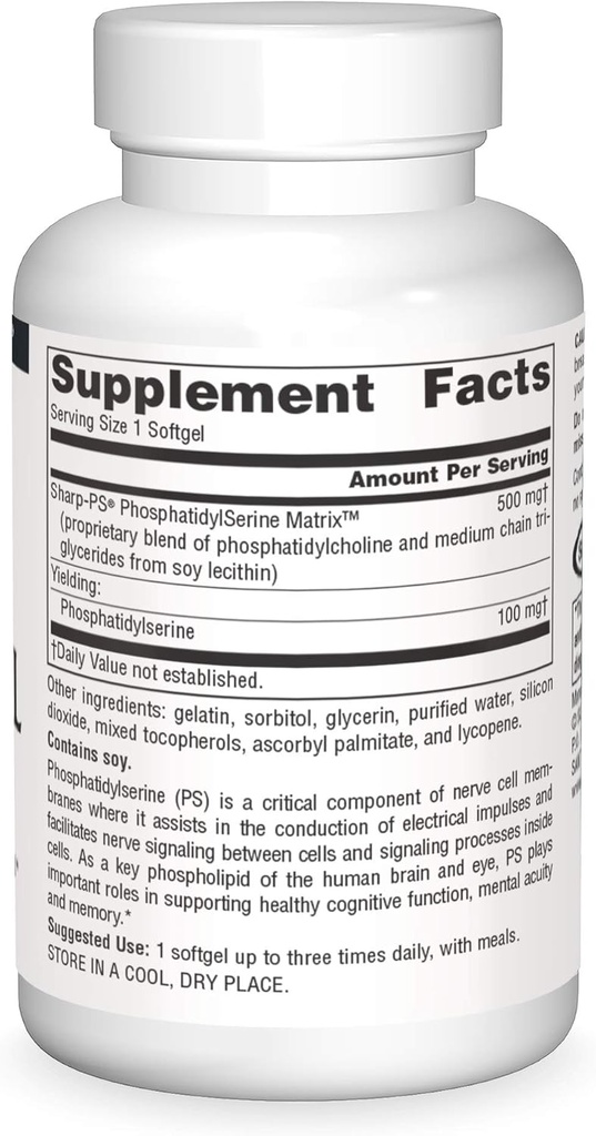 Source Naturals Phosphatidyl Serine Matrix 500mg - 60 Softgels 4