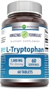 Amazing Formulas L-Tryptophan 1000mg Tablets Supplement | Non-GMO | Gluten Free | Made in USA (60 Count | 2 Pack) 2