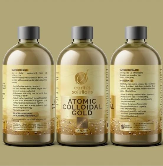 Golden - Pure Atomic Colloidal Gold Solution for Enhancing Wellbeing and Mental Clarity - Premium Ionic Supplement for Natural Health 2