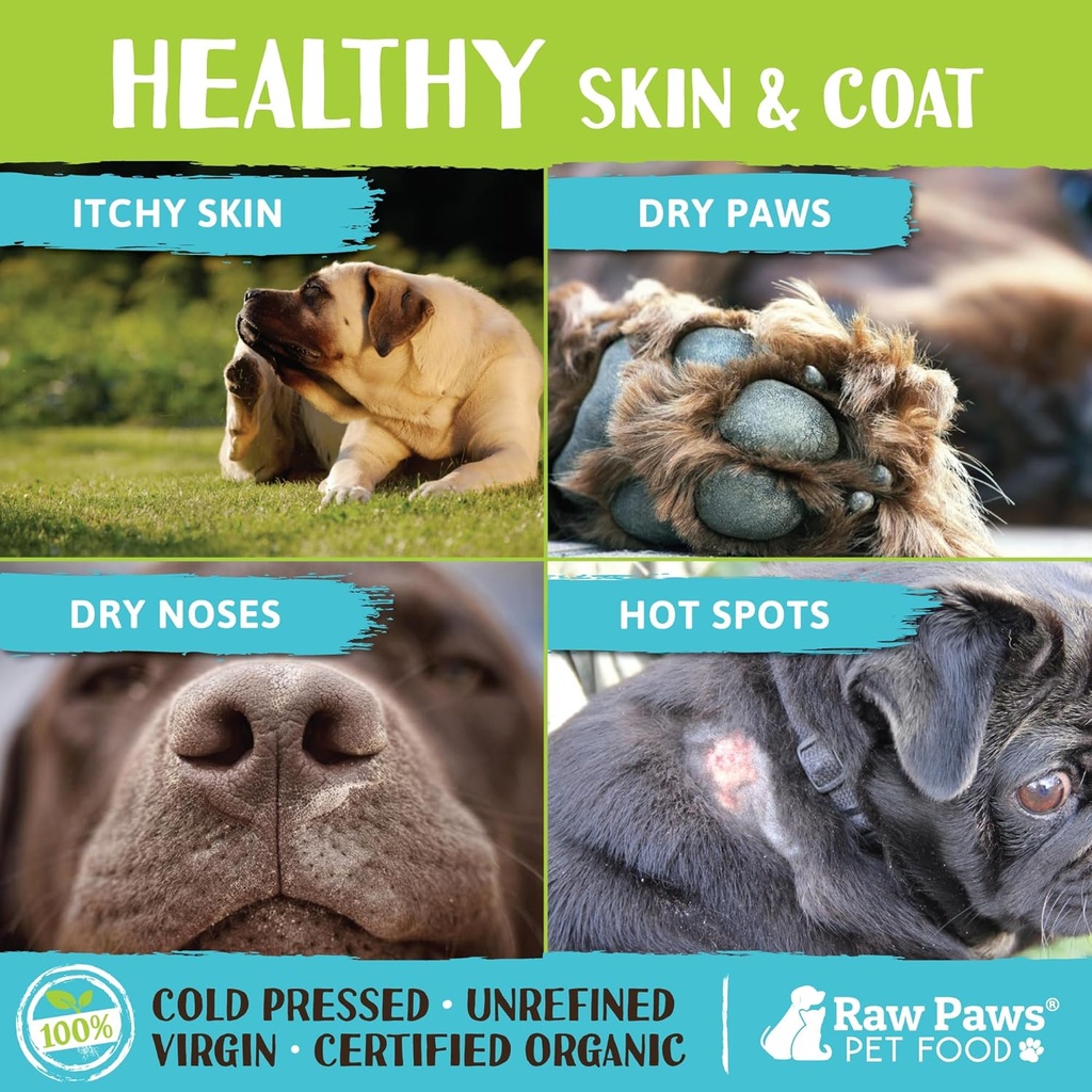 Raw Paws Organic Virgin Coconut Oil for Dogs & Cats, 16-oz - Supports Immune System, Digestion, Oral Health, Thyroid - All Natural Allergy Relief for Dogs - Hairball Relief 3