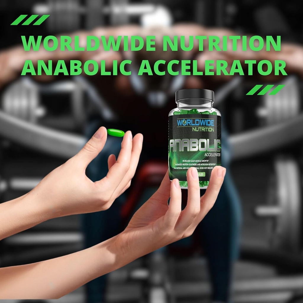 Worldwide Nutrition Anabolic Accelerator – Daily Supplement for Men – 180 Capsules – Supports Energy, Workout Recovery & Muscle Health 6