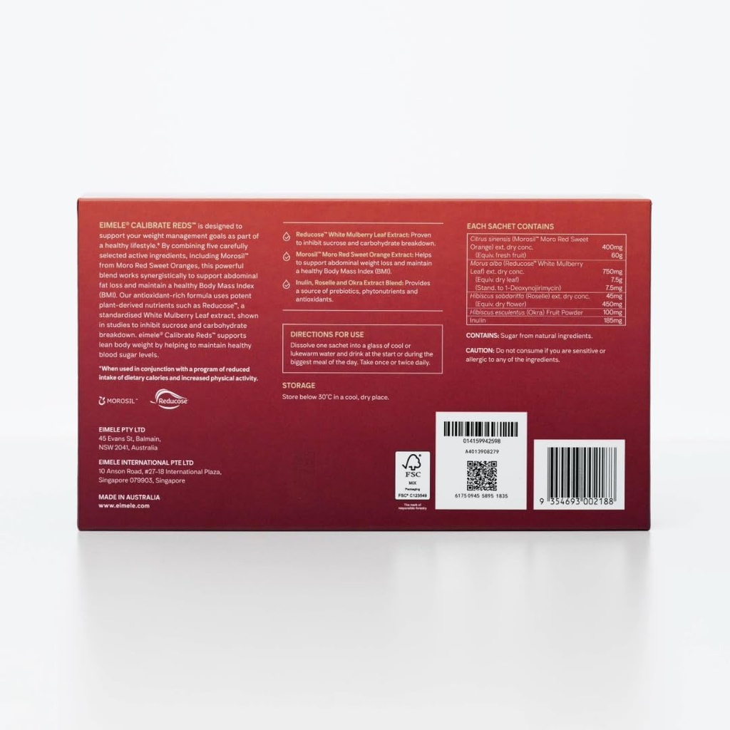 eimele Calibrate Reds | Natural Weight Control Formula for Women & Men | Reduce Cravings | Healthy Weight Support | Vegan | 30 Sachets (2g Powder ea) 3