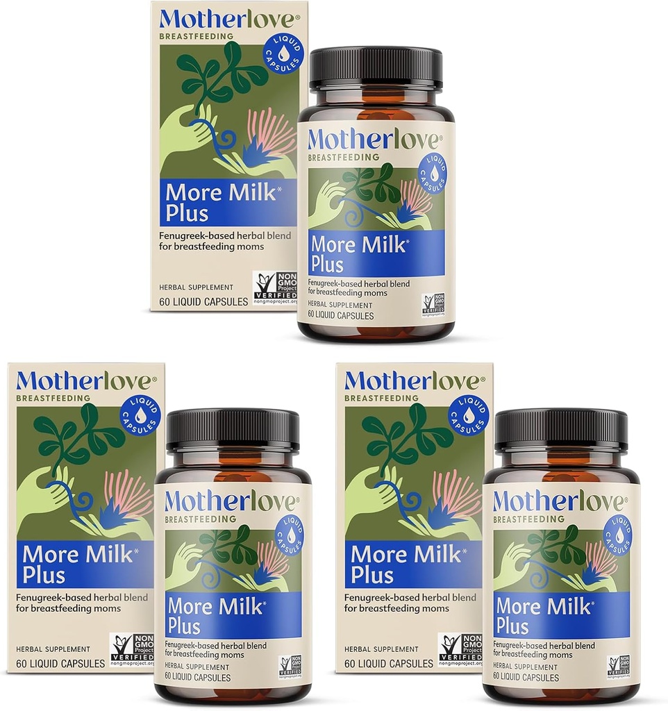 Motherlove More Milk Plus (180 Liquid caps) Fenugreek-Based Lactation Supplement to Support Breast Milk Supply—Non-GMO, Organic Herbs, Vegan, Kosher 2