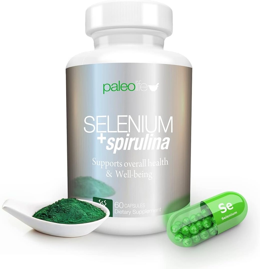 Boost Concentration, Memory and Energy with Premium Selenium + Spirulina - Premium Antioxidant Supplement for Brain Function - 120 Day Supply (120 Capsules) - (2-Pack) 2