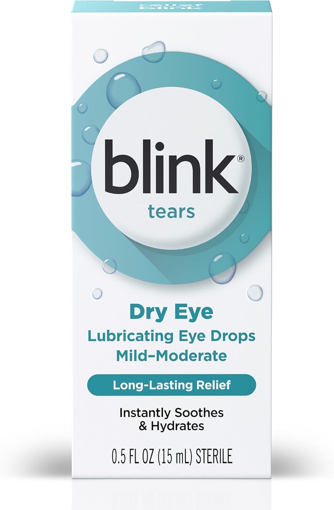 BLINK Tears Lubricating Eye Drops, Moisturizing & Soothing for Mild to Moderate Dry Eyes, with Hyaluronate, Reduces Discomfort, Long-Lasting Hydration, Soothes & Moisturizes, 0.5 Fl Oz 3