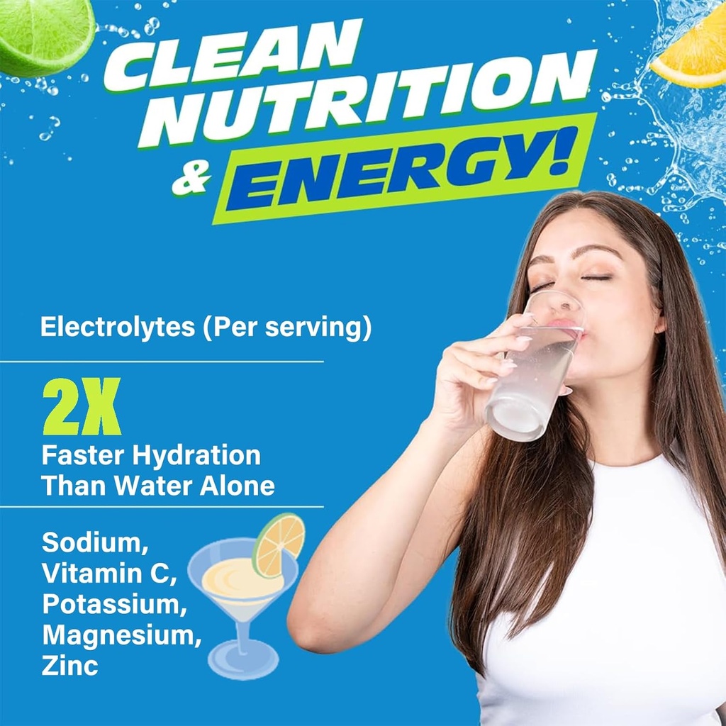 Electrolytes Powder No Sugar, Electrolyte Drink Mix, 5 Vitamins & 6 Electrolytes, Keto Friendly, Potassium & Salt, Sugar Free Hydration Powder, Lemon Flavour 300g 4