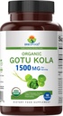 Brieofood Organic Gotu Kola 1500mg, 45 Servings, Vegetarian, Gluten Free, 90 Vegetarian Tablets 3