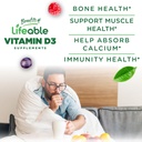 Vitamin D Gummies for Adults | 5000 IU | Great Tasting D3 Vitamin | Immune Support and Healthy Bones Vitamin D Supplement for Men, Women | 90 Gummies | Lifeable 4