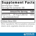 Douglas Laboratories Vitamin D 25 mcg (1,000 IU) - D3 Vitamin - For Immune Support, Bone Health & Tooth Health* - D Vitamin as Cholecalciferol - 100 Tablets 3